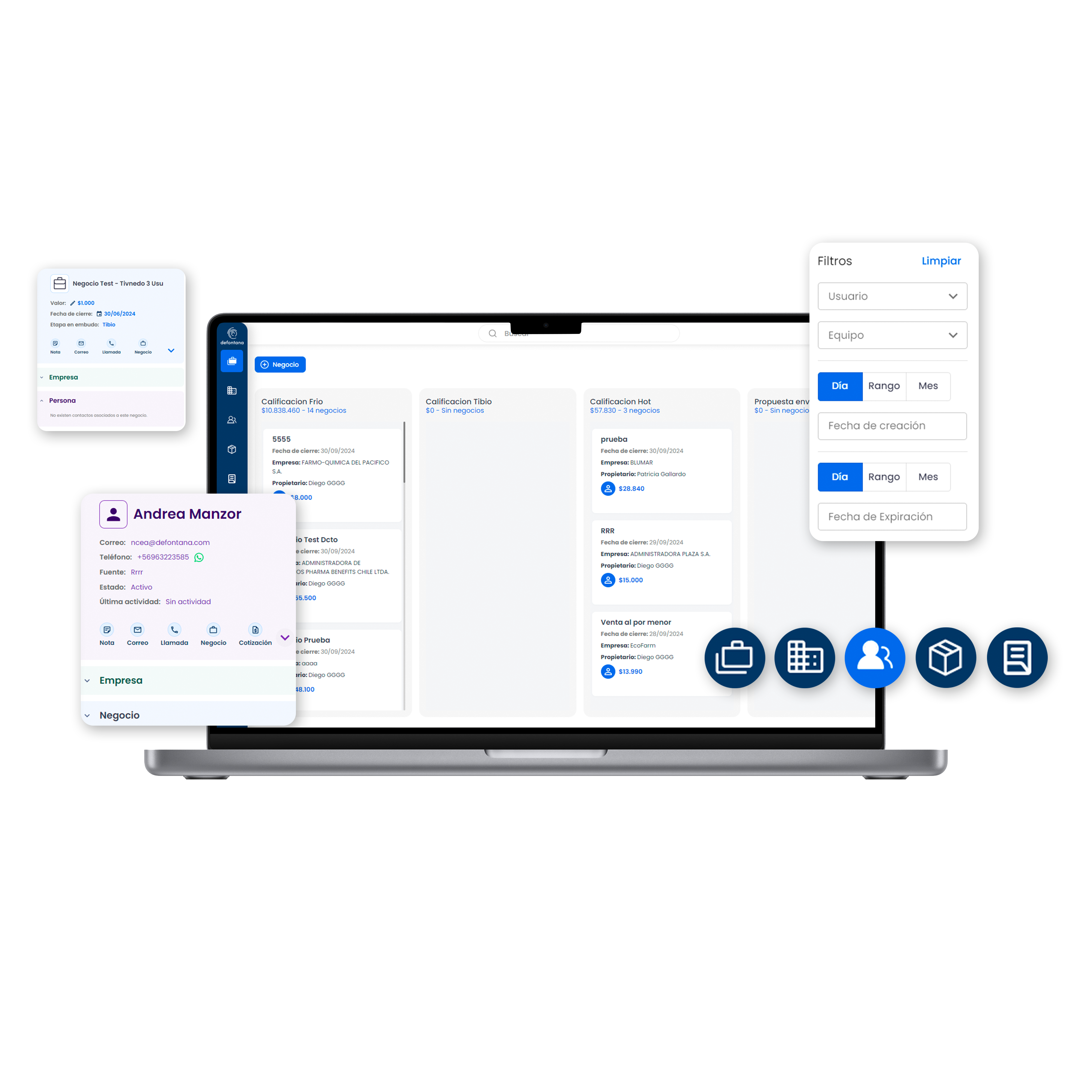 mockup pantallas crm-